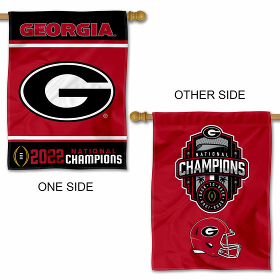 Georgia Bulldogs 2022 College Football Playoff Champions Double Sided House Flag