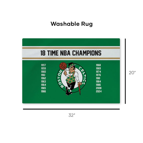 Northwest NBA Boston Celtics NBA Champions 2024 Washable Rug, 20" x 30.5", Banners