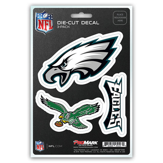 Philadelphia Eagles Decal Die Cut Team 3 Pack