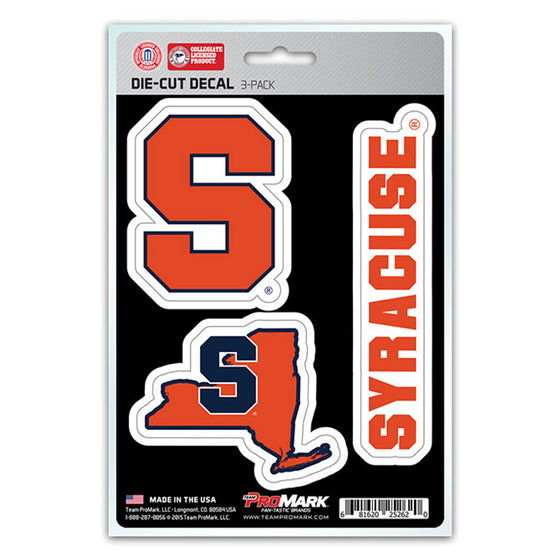 Syracuse Orange Decal Die Cut Team 3 Pack