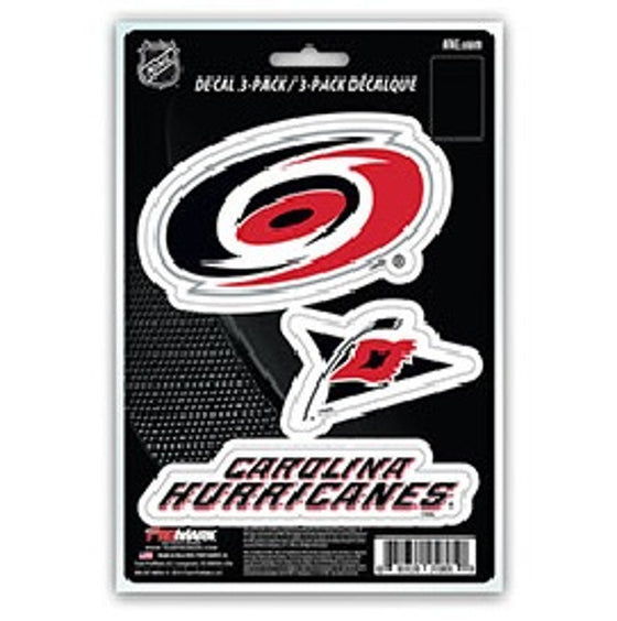 Carolina Hurricanes Decal Die Cut Team 3 Pack - Special Order