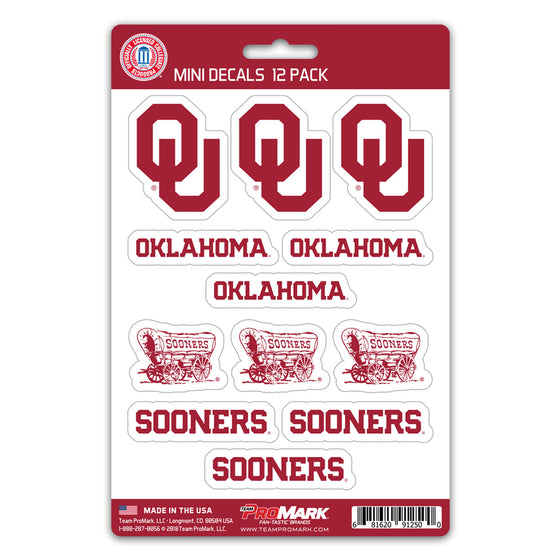 Oklahoma Sooners Decal Set Mini 12 Pack