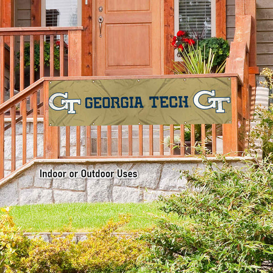 College Flags & Banners Co. Georgia Tech Yellow Jackets Large 2x8 Foot Banner