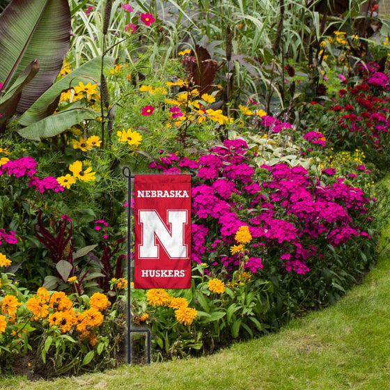 College Flags & Banners Co. Nebraska Cornhuskers Mini Garden and Flower Pot Flag Topper