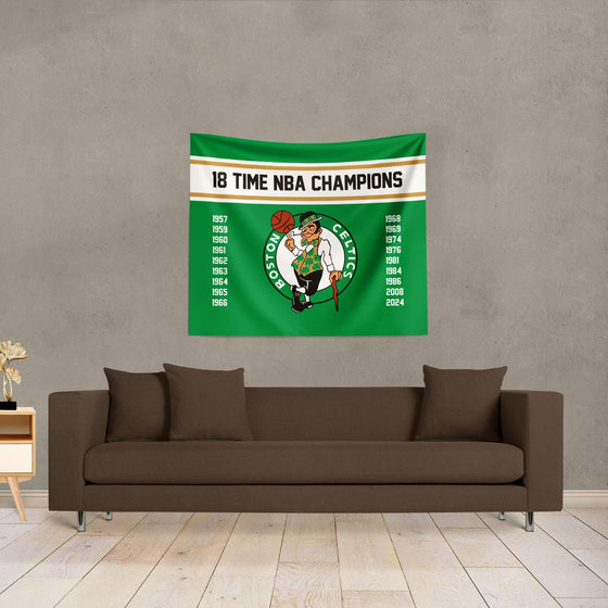 Northwest NBA Boston Celtics NBA Champions 2024 Wall Hanging Tapestry, 34" x 40", Banners