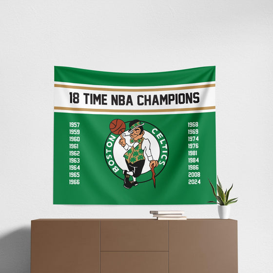 Northwest NBA Boston Celtics NBA Champions 2024 Wall Hanging Tapestry, 34" x 40", Banners