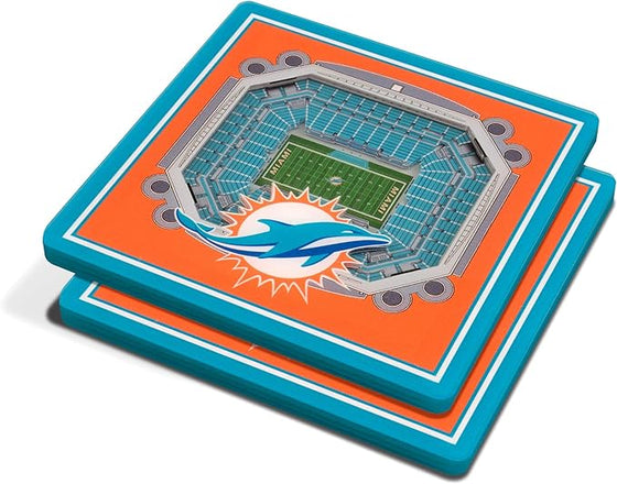 YouTheFan NFL Miami Dolphins 3D StadiumView Coasters - Hard Rock Stadium - 757 Sports Collectibles