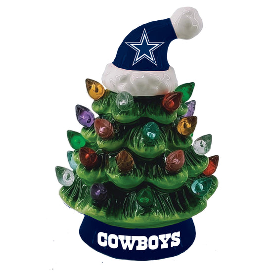 8" LED Ceramic Christmas Tree, Dallas Cowboys - 757 Sports Collectibles