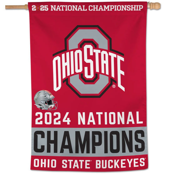 2024-2025 National Football Champions Ohio State Buckeyes COLLEGE FOOTBALL PLAYO Vertical Flag 28" x 40"