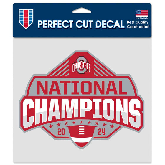 2024-2025 National Football Champions Ohio State Buckeyes CFP Perfect Cut Color Decal 8"x8"