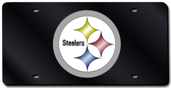 Pittsburgh Steelers Laser Cut Black License Plate (CDG)