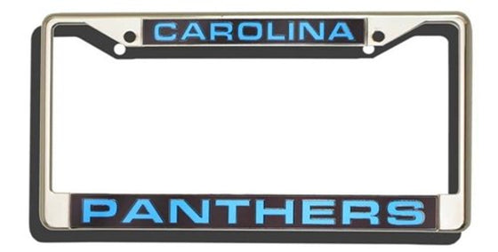 Carolina Panthers Laser Cut Chrome License Plate Frame