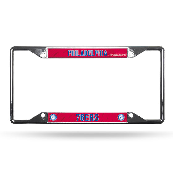 Philadelphia 76ers License Plate Frame Chrome EZ View (CDG)