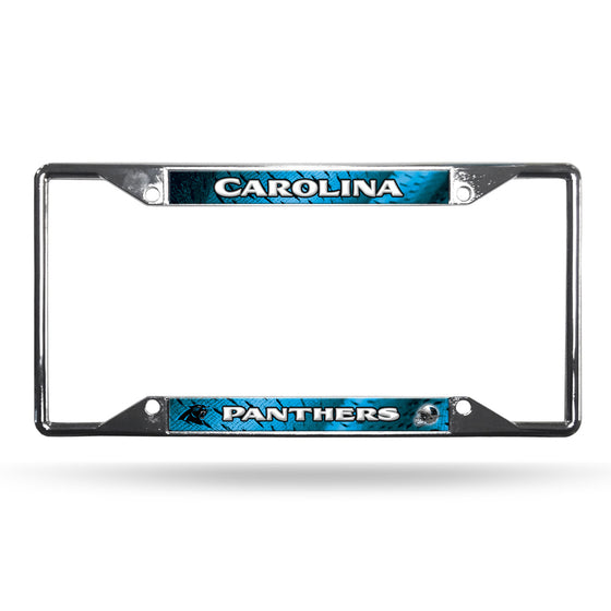 Carolina Panthers License Plate Frame Chrome EZ View