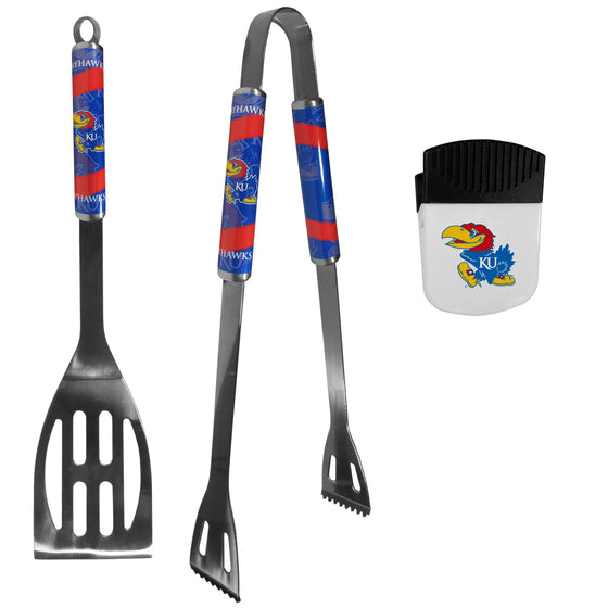 Kansas Jayhawks 2 pc BBQ Set and Chip Clip