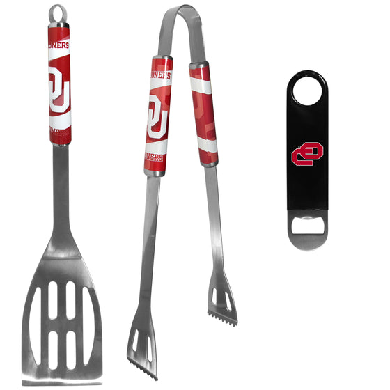 Oklahoma Sooners 2 pc BBQ Set and Bottle Opener