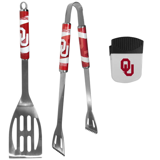 Oklahoma Sooners 2 pc BBQ Set and Chip Clip