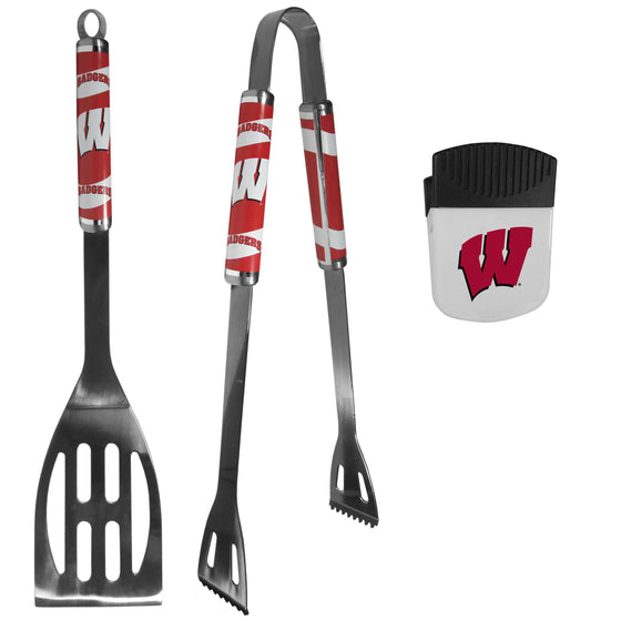 Wisconsin Badgers 2 pc BBQ Set and Chip Clip