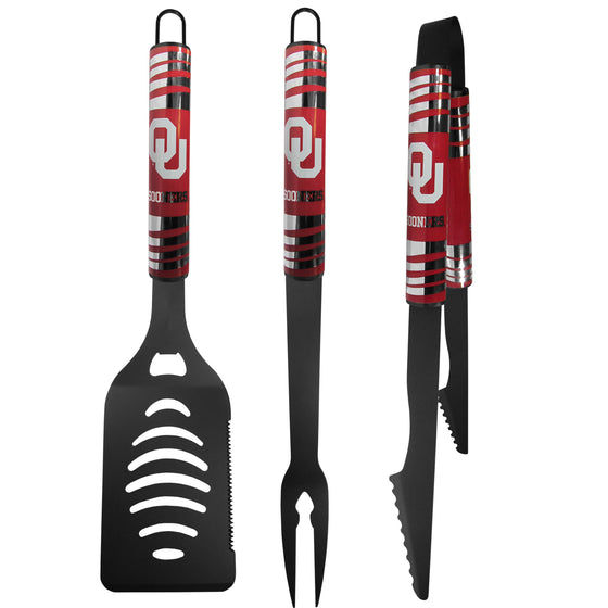 Oklahoma Sooners 3 pc Black Tailgater BBQ Set