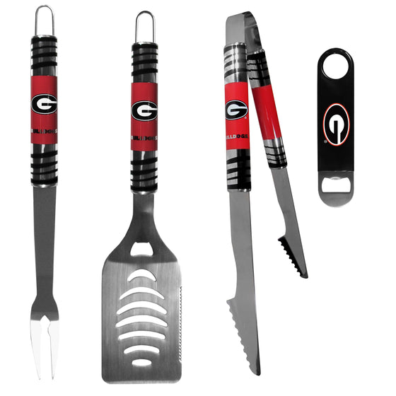 Georgia Bulldogs 3 pc BBQ Set and Bottle Opener