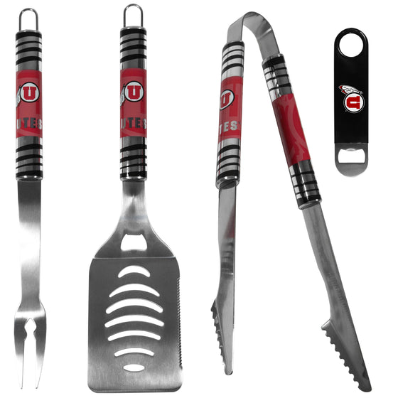 Utah Utes 3 pc BBQ Set and Bottle Opener