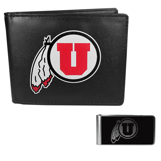 Utah Utes Bi-fold Wallet & Black Money Clip