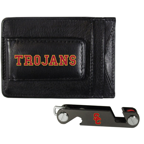 USC Trojans Leather Cash & Cardholder & Key Organizer