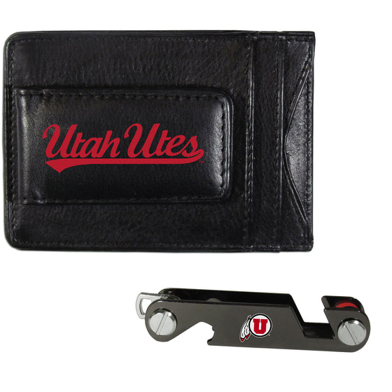 Utah Utes Leather Cash & Cardholder & Key Organizer