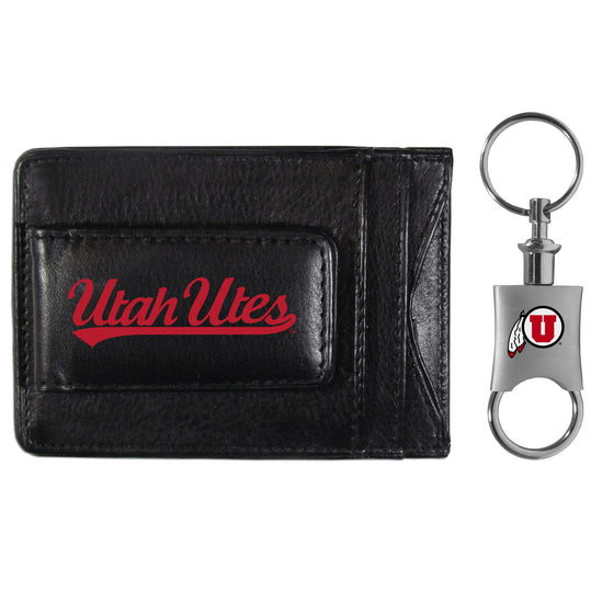 Utah Utes Leather Cash & Cardholder & Valet Key Chain