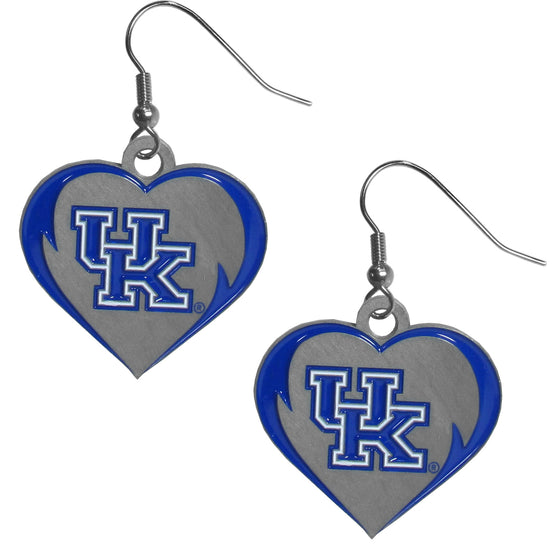 Kentucky Wildcats Heart Dangle Earrings