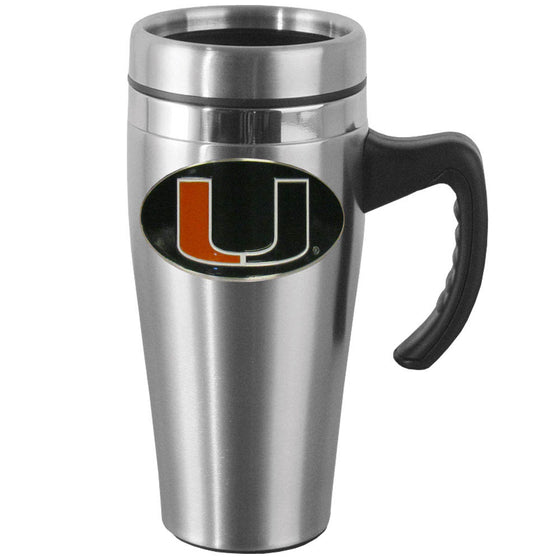 Miami Hurricanes Steel Travel Mug w/Handle