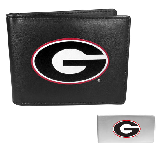 Georgia Bulldogs Leather Bi-fold Wallet & Money Clip