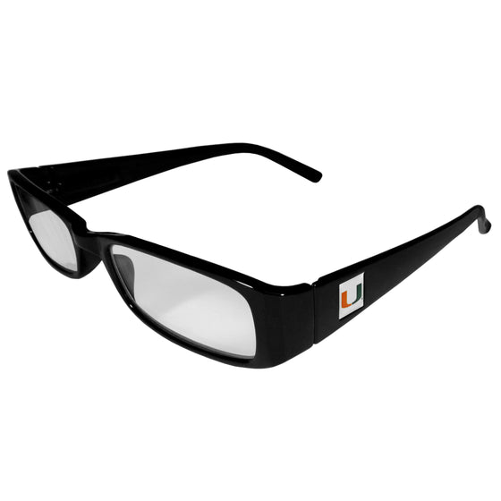 Miami Hurricanes Black Reading Glasses +2.25