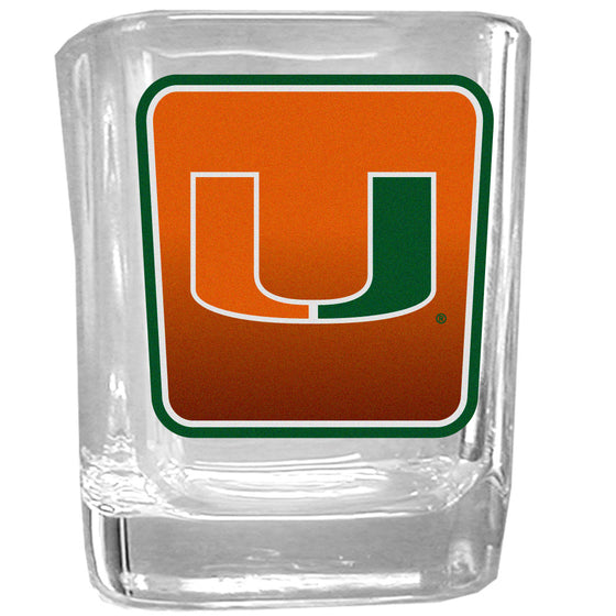 Miami Hurricanes Square Glass Shot Glass