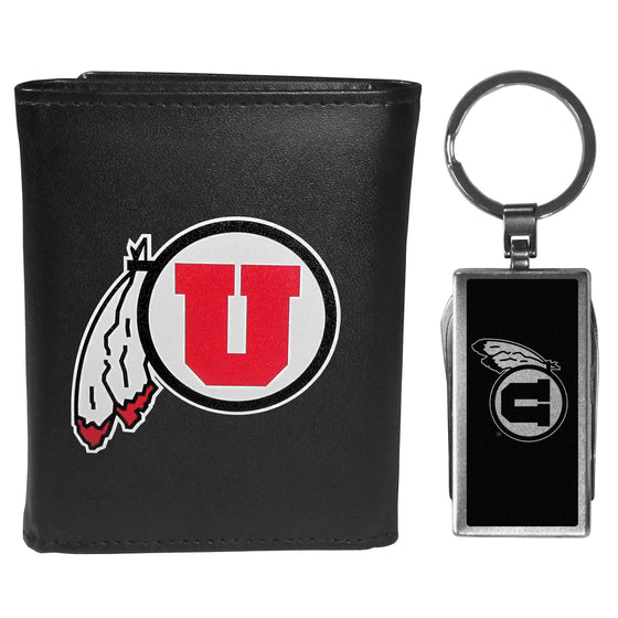 Utah Utes Tri-fold Wallet & Multitool Key Chain, Black