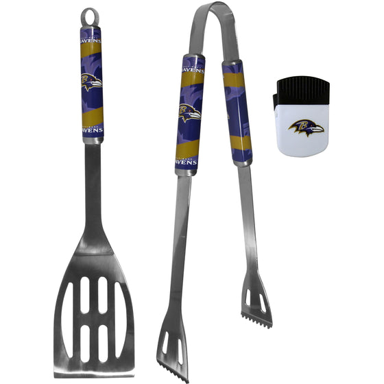 Baltimore Ravens 2 pc BBQ Set and Chip Clip