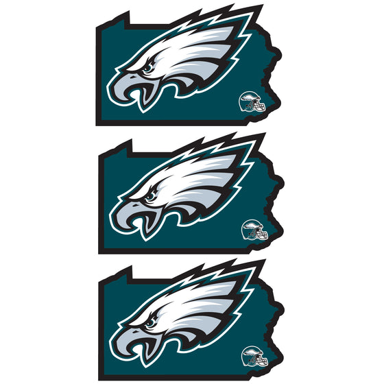 Philadelphia Eagles Home State Decal, 3pk