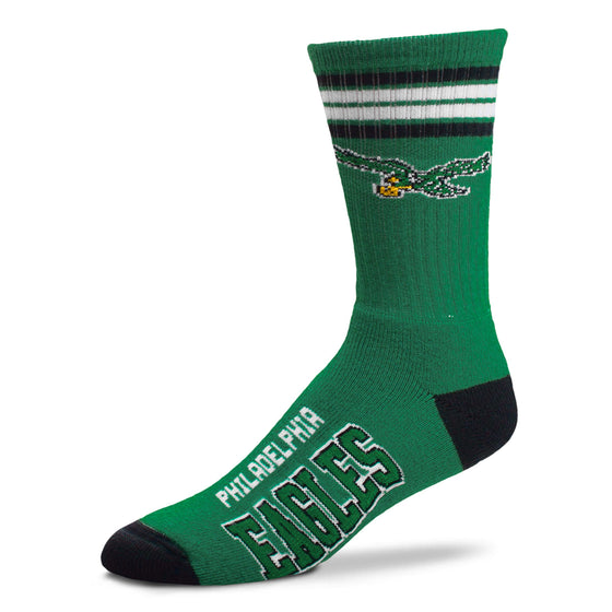 Philadelphia Eagles Retro 4 Stripe Deuce Socks - Large - 757 Sports Collectibles