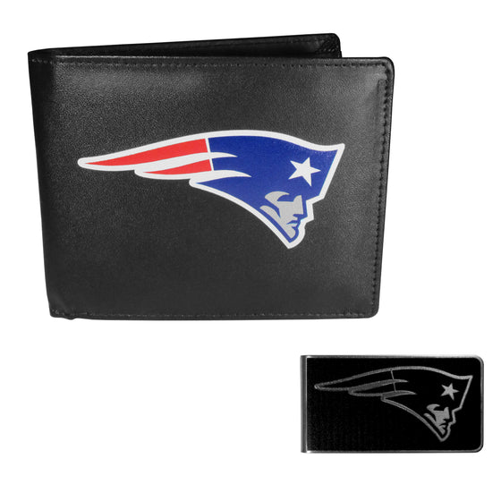 New England Patriots Bi-fold Wallet & Black Money Clip