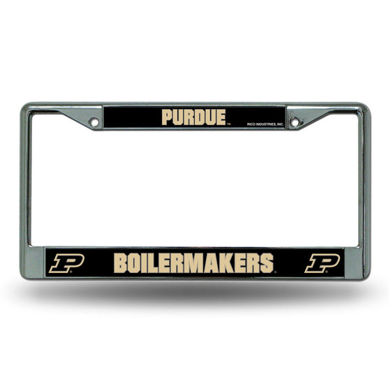 Purdue Boilermakers License Plate Frame Chrome Printed Insert