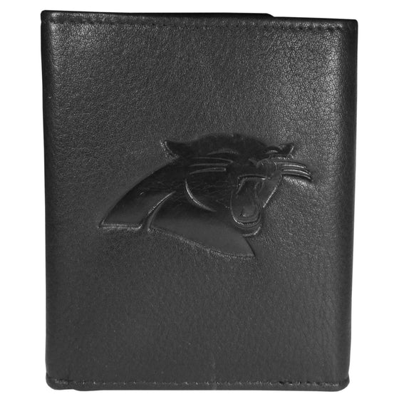 Carolina Panthers Embossed Leather Tri-fold Wallet