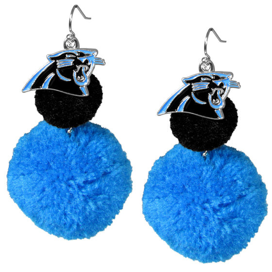 Carolina Panthers Pom Pom Earrings