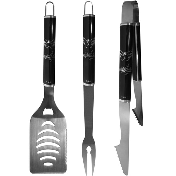 Washington Capitals 3 pc Steel BBQ Set in Black