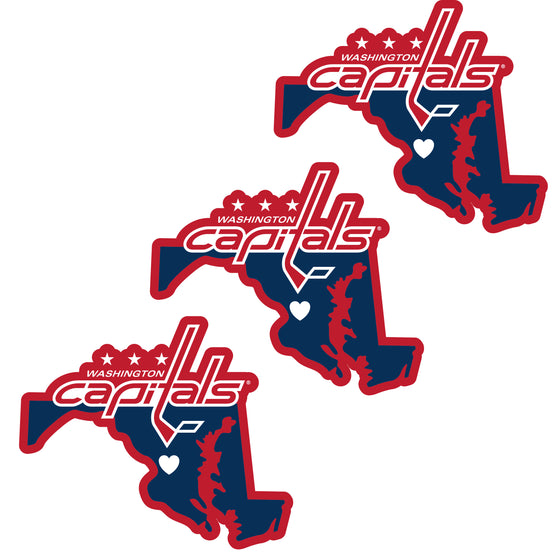 Washington Capitals Home State Decal, 3pk