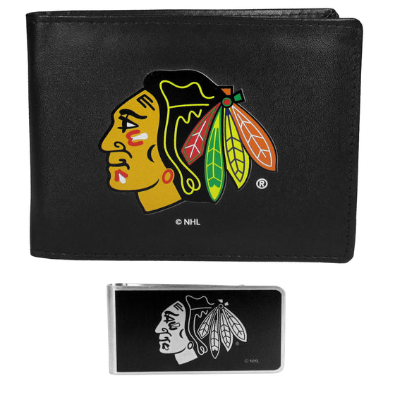 Chicago Blackhawks Bi-fold Wallet & Black Money Clip