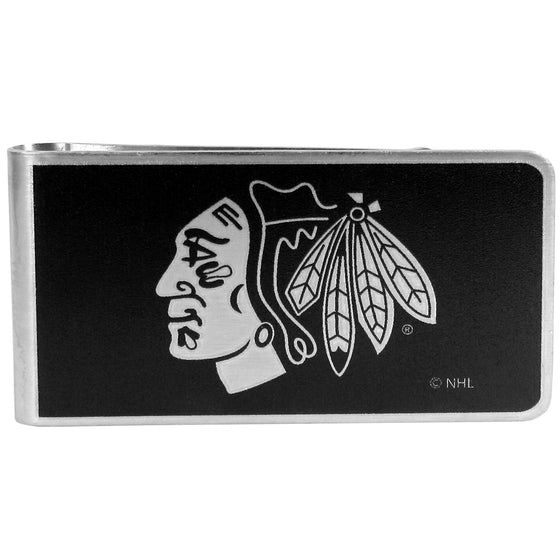 Chicago Blackhawks Black and Steel Money Clip