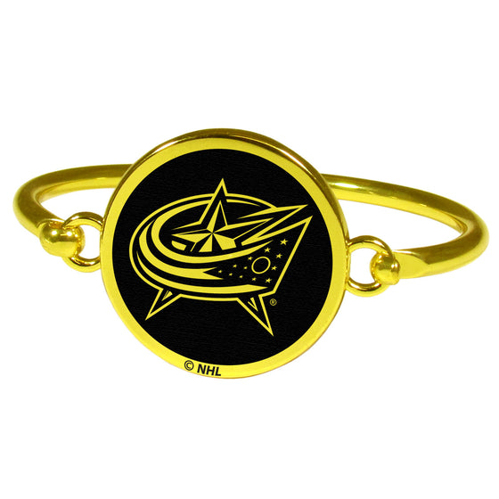 Columbus Blue Jackets Gold Tone Bangle Bracelet