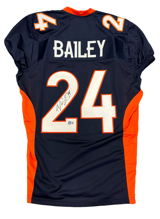 Denver Broncos Champ Bailey Signed Autograph Custom Navy Jersey BAS COA