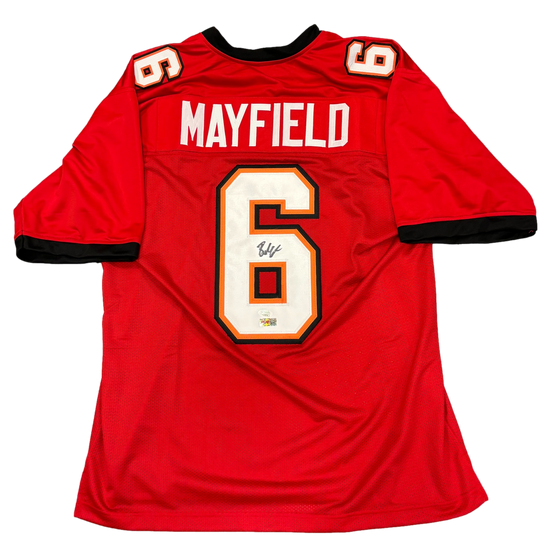 Tampa Bay Buccaneers Baker Mayfield Signed Autograph Custom Red Jersey BAS COA