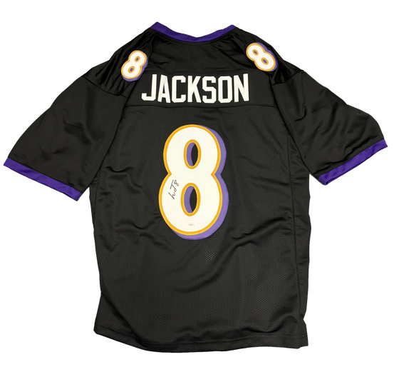 Baltimore Ravens Lamar Jackson Signed Autograph Custom Blk Jersey JSA COA